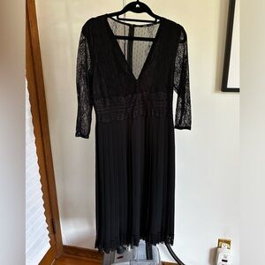 Zara Lace Pleated Dress Small